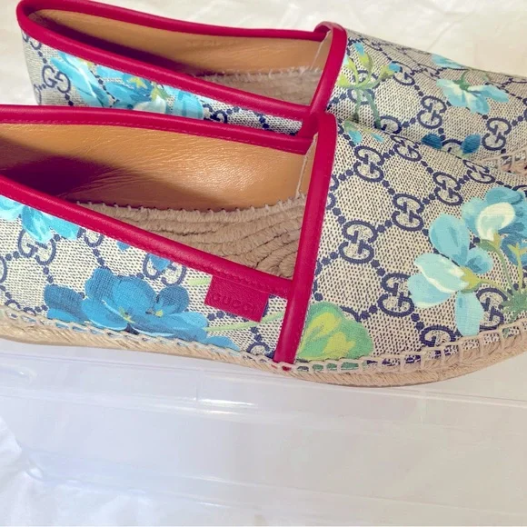 Gucci Women's Floral Espadrilles - Blue and Red - Picture 9 of 9